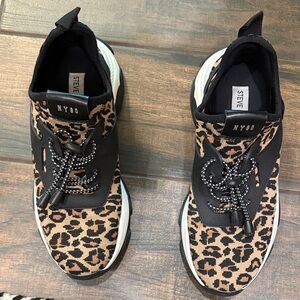 Steve Madden Animal Print Lace-Up Sneakers